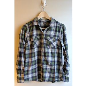 Eddie Bauer Women's Plaid Top - Green